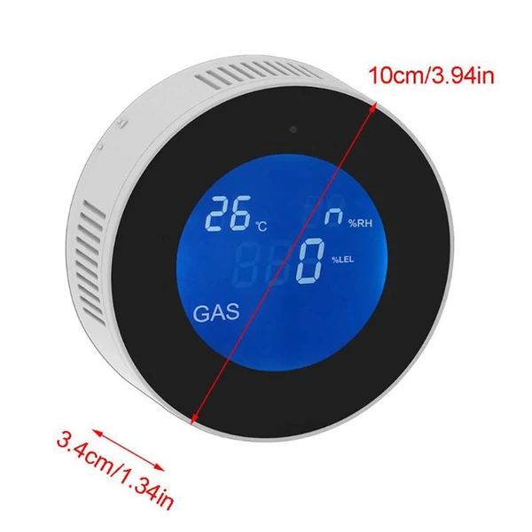 WiFi földgázszivárgás érzékelő otthonra, gázriasztó és monitor LCD kijelzővel (1 csomag)