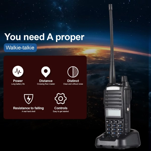 BAOFENG UV-82 kétirányú rádió, kettős PTT kulcsos átvitel, kétsávos kettős vétel