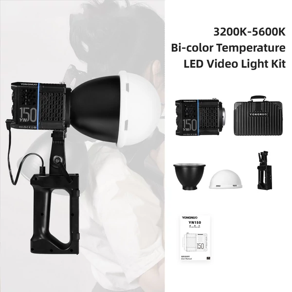 YONGNUO YN150 kétszínű, hordozható 150 W-os LED-es videolámpa, fényképező lámpa