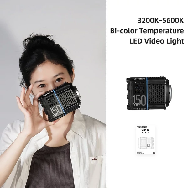 YONGNUO YN150 kétszínű, hordozható 150 W-os LED-es videolámpa, fényképező lámpa