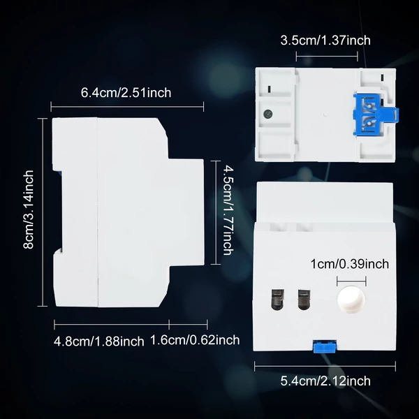 6 az 1-ben digitális, egyfázisú energiamérő teszter, Din-sínes váltóáramú monitor - D52-2066, AC 40V~300V