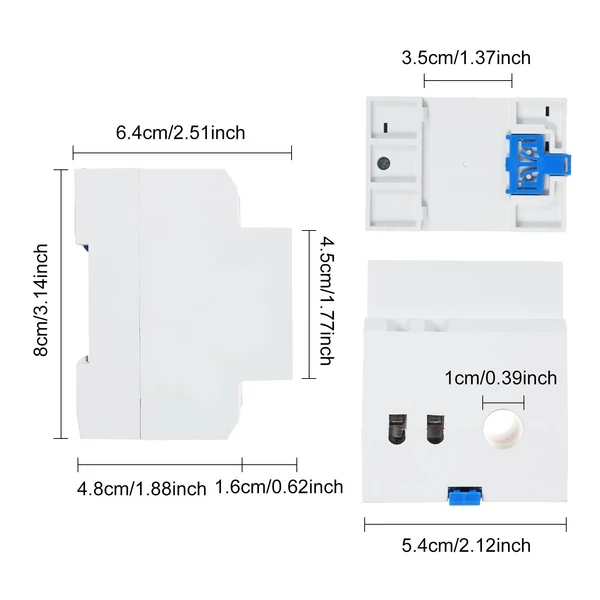 6 az 1-ben digitális, egyfázisú energiamérő teszter, Din-sínes váltóáramú monitor - D52-2065, AC 40V~300V