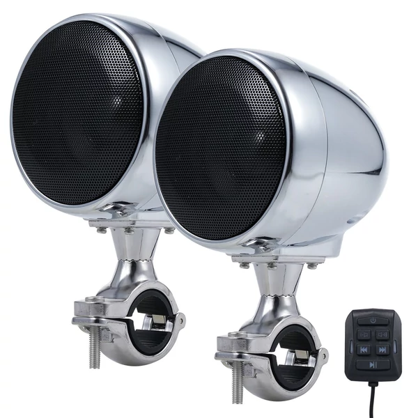 SPK350 3,5 hüvelykes vízálló, BT motorkerékpár hangszóró kettős 15 W-os hangszóróval, 300 W csúcsteljesítmény - Ezüst