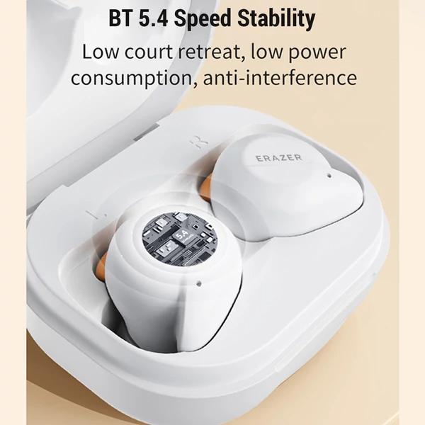 ERAZER XT91PRO vezeték nélküli BT 5.4 fülhallgató, fülbe helyezhető, zajszűrő - Fehér