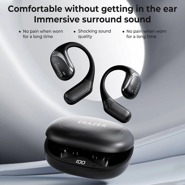 ERAZER X9 vezeték nélküli fülhallgató, BT 5.4, zajszűrős fejhallgató - Fekete