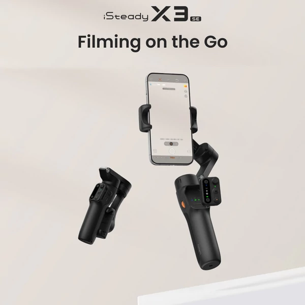 hohem iSteady X3 SE hordozható 3 tengelyes okostelefonos karimbal stabilizátor, összecsukható telefon vlog gimbal stabilizátor - Fekete