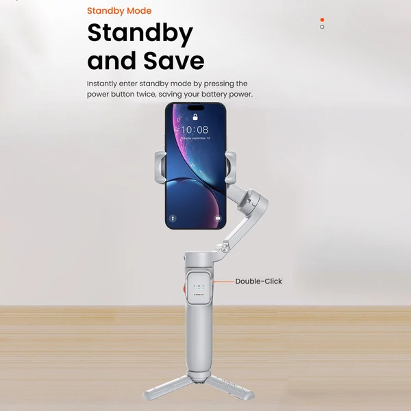 hohem iSteady X3 SE hordozható 3 tengelyes okostelefonos karimbal stabilizátor, összecsukható telefon vlog gimbal stabilizátor - Szürke