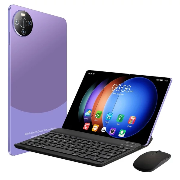 E60 Pro Android 13 táblagép, 10,1 hüvelykes nagy tisztaságú képernyő, 8 GB+128 GB - Lila