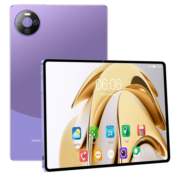 E60 Pro Android 13 táblagép, 10,1 hüvelykes nagy tisztaságú képernyő, 8 GB+128 GB - Lila