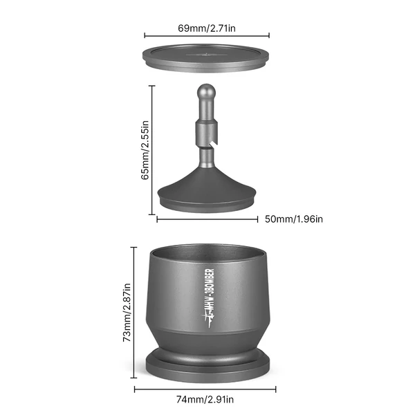 MHW-3BOMBER kávépor-gyűjtő tartály, kávéprés, eszpresszó elosztó eszköz - Szürke, 58 mm