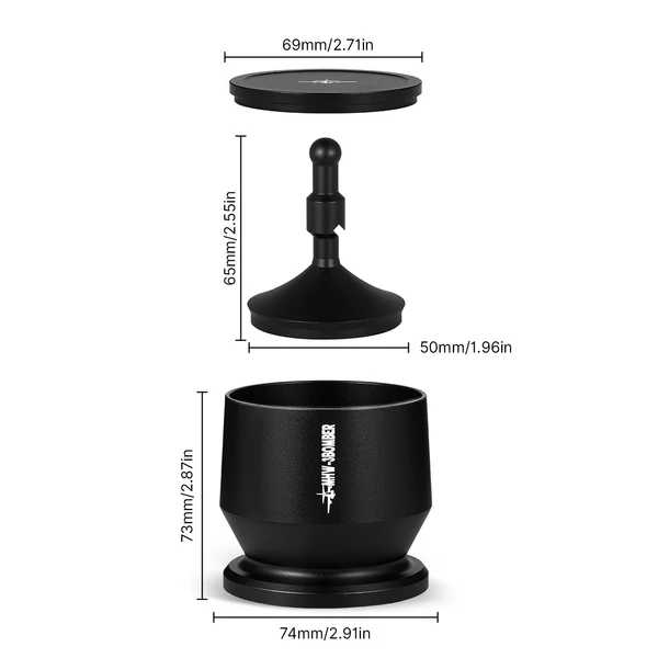 MHW-3BOMBER kávépor-gyűjtő tartály, kávéprés, eszpresszó elosztó eszköz - Szürke, 58 mm