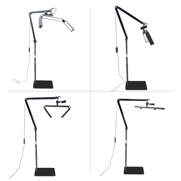 Andoer HD-M18X 36W padló LED videolámpa, összecsukható LED töltőlámpa, Szépség állóhold lámpa - Fekete