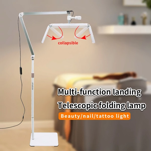 Andoer HD-M18X 36W padló LED videolámpa, összecsukható LED töltőlámpa, Szépség állóhold lámpa - Fehér