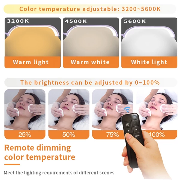 Andoer HD-G63X 36 W LED töltőlámpa, padló LED videolámpa, szépség állólámpa