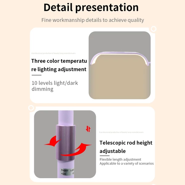 Andoer HD-G63X 36 W LED töltőlámpa, padló LED videolámpa, szépség állólámpa