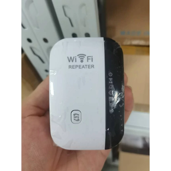 300M WiFi átjátszó, vezeték nélküli jelerősítő, 7 jelzőlámpa WiFi hatótávolság-bővítő Ethernet porttal - Fehér