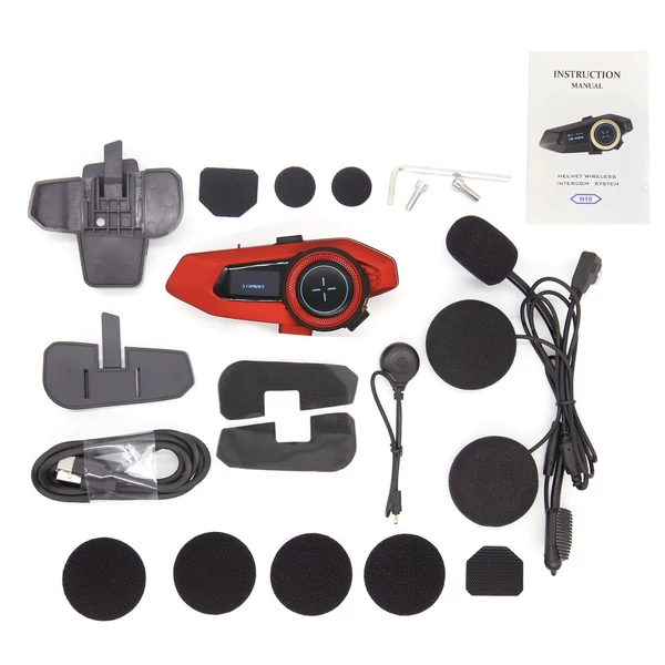 Hysnox H10 motoros sisak headset, 10 fős csoport - Piros