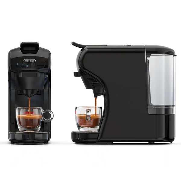 HiBREW H1A 19 bar nyomású eszpresszó kávéfőző 4 az 1-ben, Dolce Gusto kompatibilis, hideg-meleg rendszer, 2 csészeméret - Fekete
