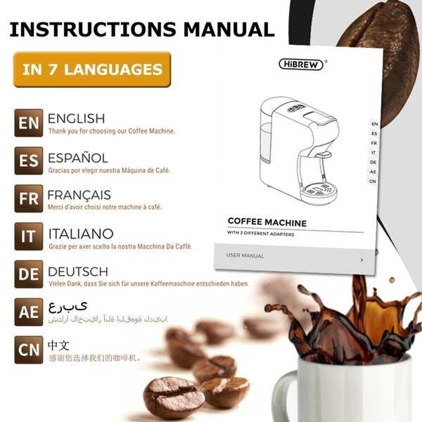 HiBREW H1A 19 bar nyomású eszpresszó kávéfőző 4 az 1-ben, Dolce Gusto kompatibilis, hideg-meleg rendszer, 2 csészeméret - Fekete
