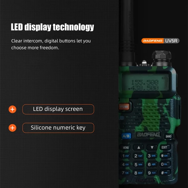 BAOFENG UV-5R 8W Walkie Talkie Interphone, VHF / UHF - Többszínű