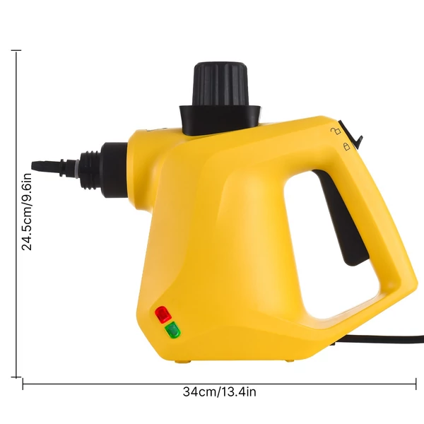 Nagynyomású kézi többfelületű természetes gőztisztító 9db tartozékokkal - Sárga