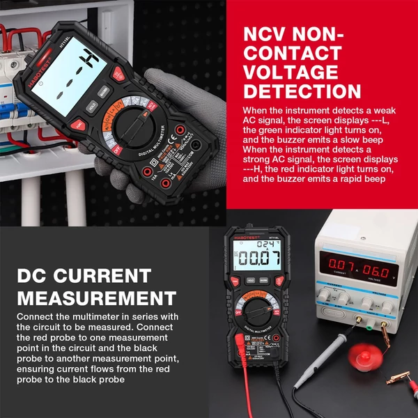 HABOTEST HT118L digitális multiméter 6000 valódi RMS, AC/DC áramot számol