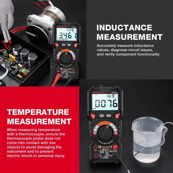 HABOTEST HT118L digitális multiméter 6000 valódi RMS, AC/DC áramot számol
