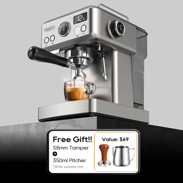 HiBREW H10A félautomata eszpresszó kávéfőző（Ezüst)