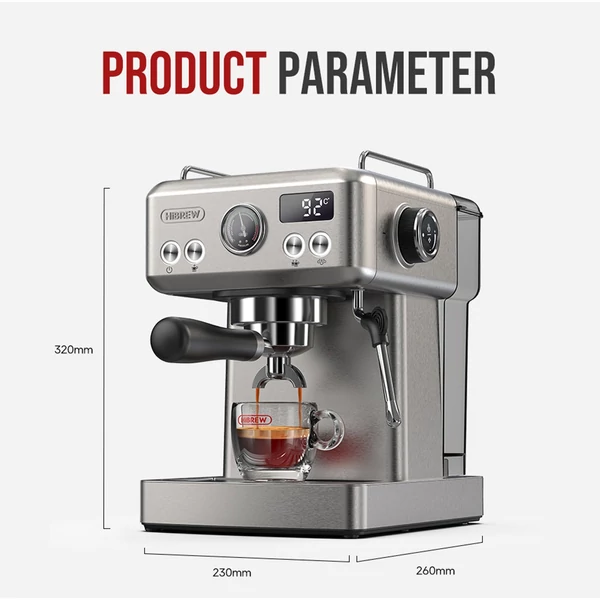 HiBREW H10A félautomata eszpresszó kávéfőző（Ezüst)