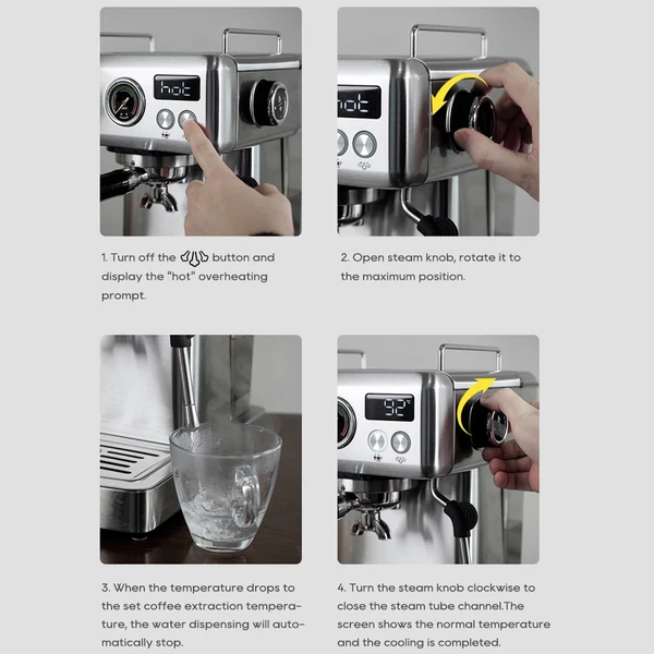 HiBREW H10A félautomata eszpresszó kávéfőző（Ezüst)