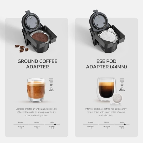 HiBREW H1B 6 az 1-ben hüvelyes kávéfőző, 600 ml-es víztartály - Fekete, stílus 1