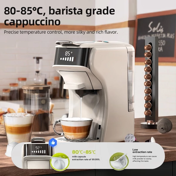 HiBREW H1B 6 az 1-ben hüvelyes kávéfőző, 600 ml-es víztartály - Fekete, stílus 1