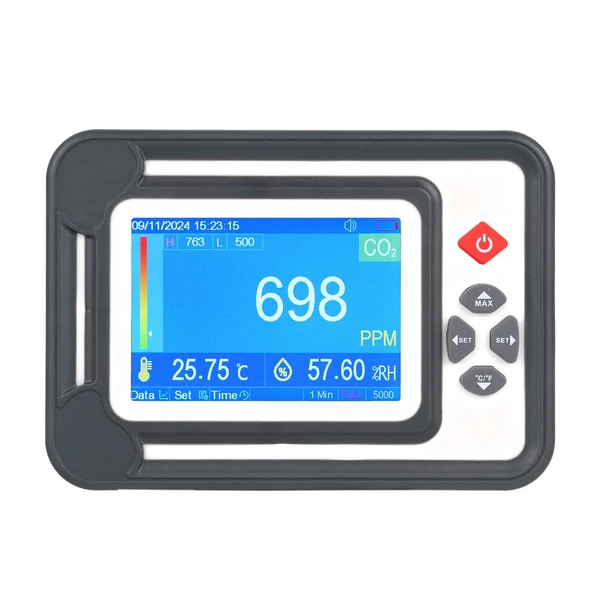 3 az 1-ben szén-monoxid érzékelő, digitális CO2 monitor, CO2 mérő gázelemző detektor - Fehér