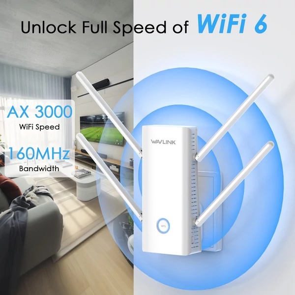 WAVLINK AX3000 WiFi bővítő 4 antennás jelerősítővel otthoni használatra