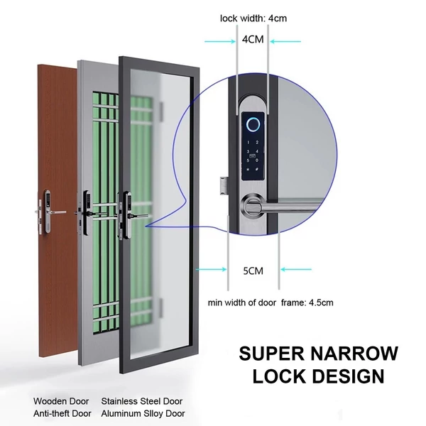 WAFU TY WiFi intelligens zár kamerával, kulcs nélküli bejárati ajtózárral