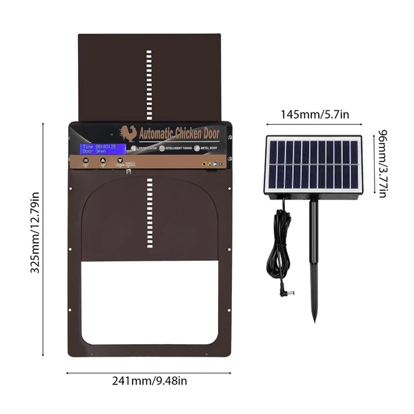 Automata csirkeól ajtónyitó, napenergiával működő, 4 üzemmódú alumíniumötvözet acélból készült ajtónyitó