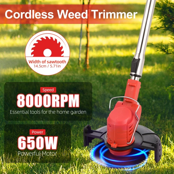 Weed Wacker akkus fűnyíró 108-132cm visszahúzható - 2 akkumlátorral