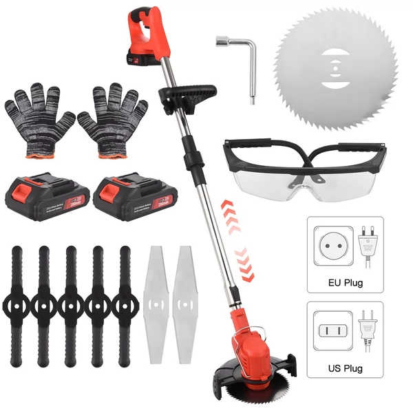 Weed Wacker akkus fűnyíró 108-132cm visszahúzható - 2 akkumlátorral
