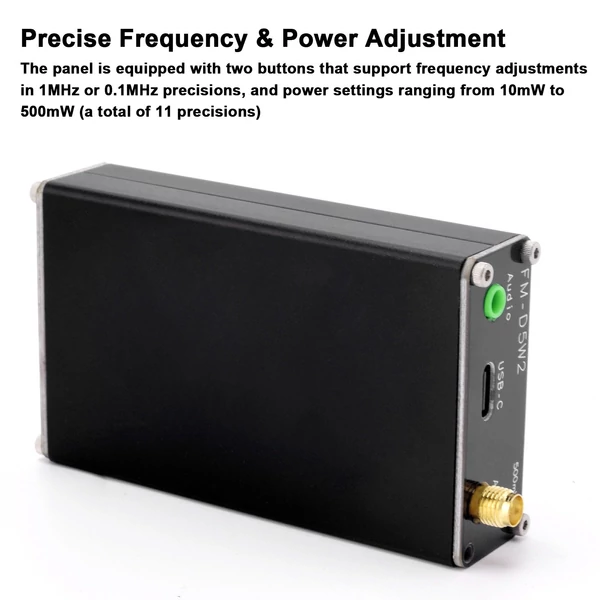 0,5 W frekvenciamodulációs adó 76-108Mhz 500mW, digitális kijelző