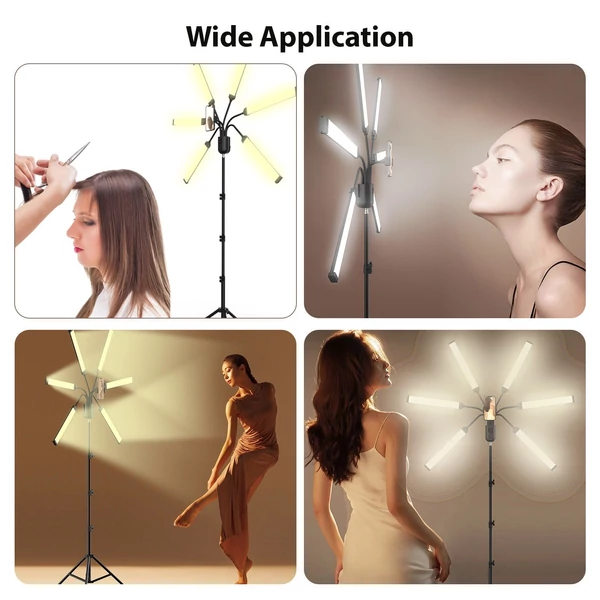 Rugalmas, 6 karú LED-es videolámpa, 60 W-os fényképező kitöltőlámpa