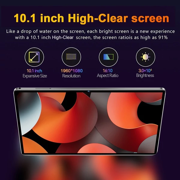 10,1 hüvelykes táblagép, 1960*1080 nagyméretű kijelző, Android 13, MT6797, 6 GB+128 GB - Arany