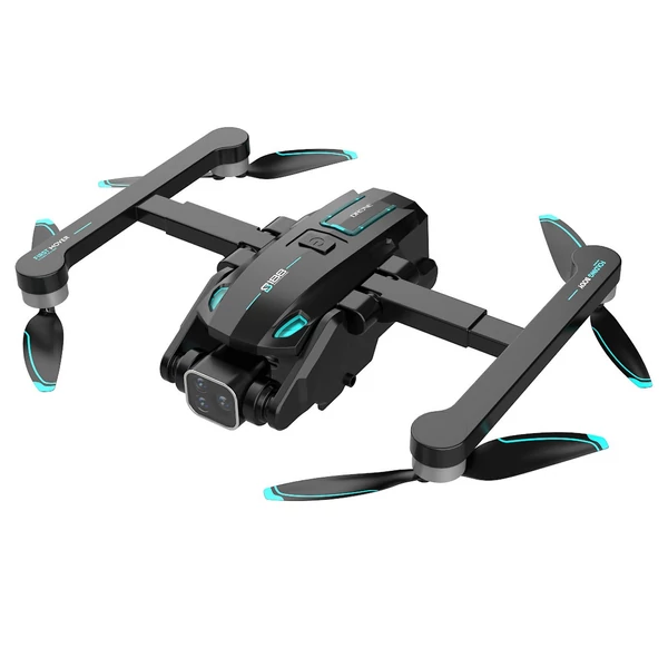 S188 GPS távirányítós Quadcopter kettős kamerával, 8K / 180° ESC fel/le/lapos kamera - Fekete, 2 akkumulátor