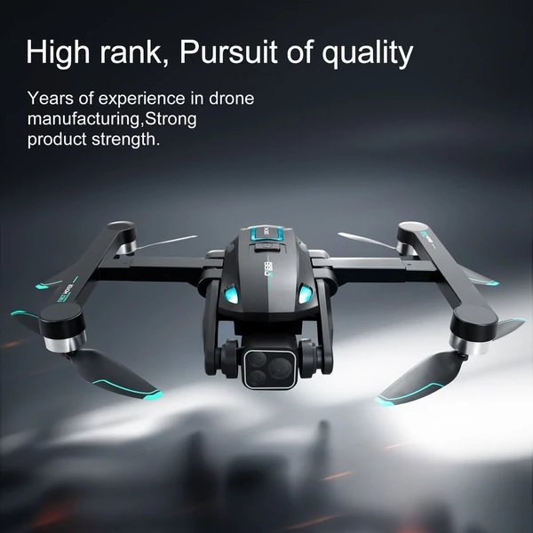 S188 GPS távirányítós Quadcopter kettős kamerával, 8K / 180° ESC fel/le/lapos kamera - Fekete, 2 akkumulátor