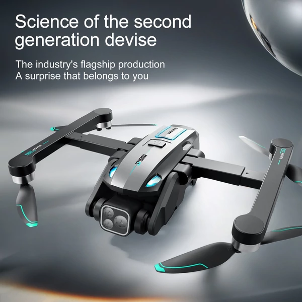 S188 GPS távirányítós Quadcopter kettős kamerával, 8K / 180° ESC fel/le/lapos kamera - Fekete, 2 akkumulátor