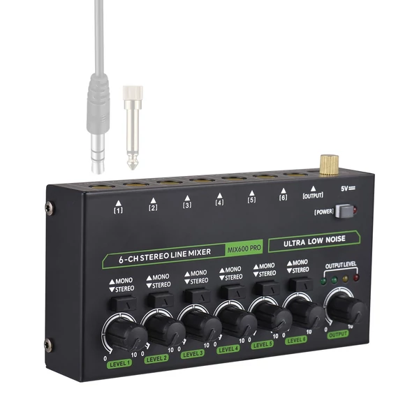MAX600-PRO 6 csatornás mini audio keverő