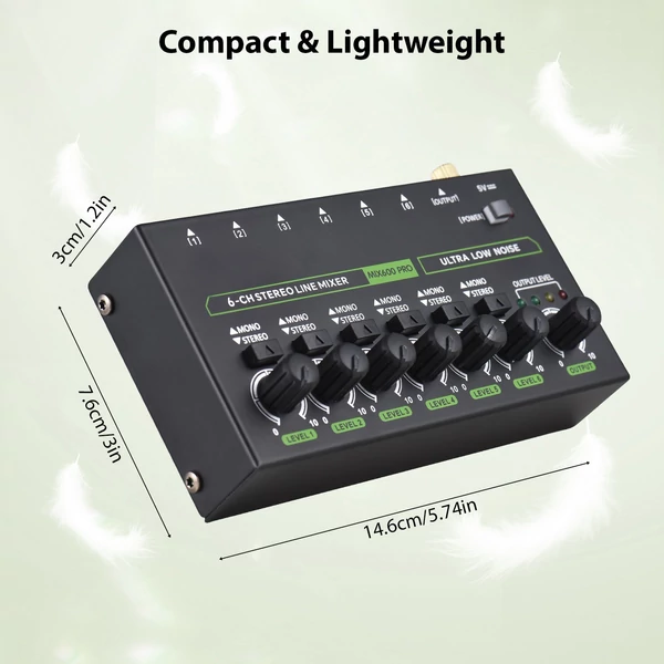 MAX600-PRO 6 csatornás mini audio keverő