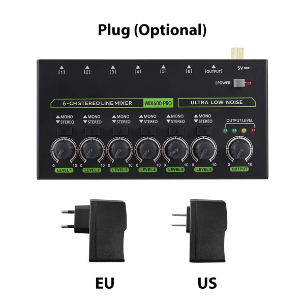 MAX600-PRO 6 csatornás mini audio keverő