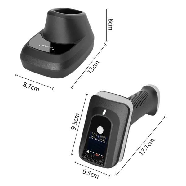 W10T-LS 2D/1D/QR vonalkód-leolvasó képernyős kijelzővel és töltőbázissal