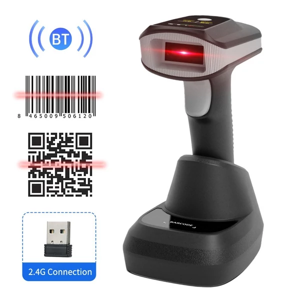 W10T-LS 2D/1D/QR vonalkód-leolvasó képernyős kijelzővel és töltőbázissal