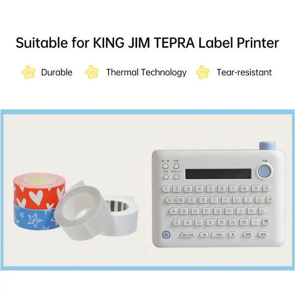 Termikus címke Skicker címkeszalag kompatibilis a King Jim TEPRA LR5C címkézővel (1 tekercs)  - Kék